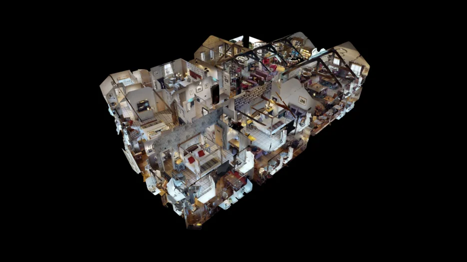 Matterport dollhouse view of a multi-room venue